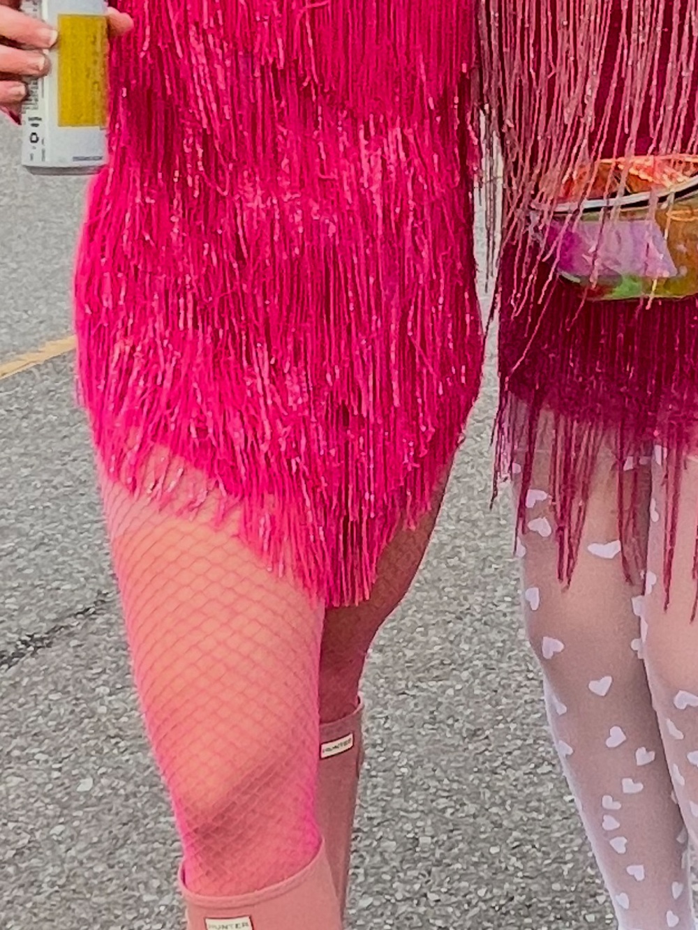 AKIRA Hot Pink Fringed Mini Dress